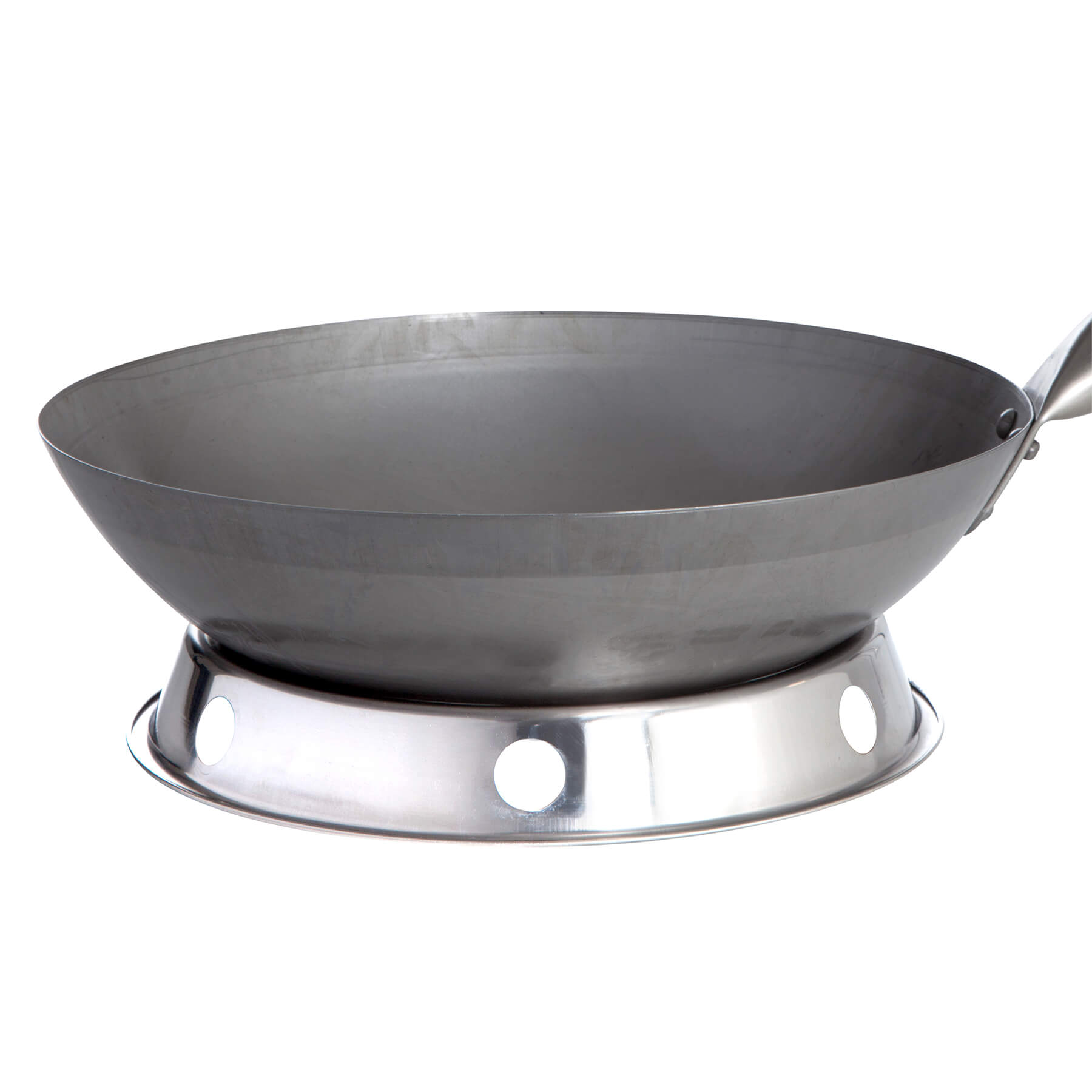 AllGrill Paella World Wokpfanne Stahl 30 cm mit Wokring Edelstahl