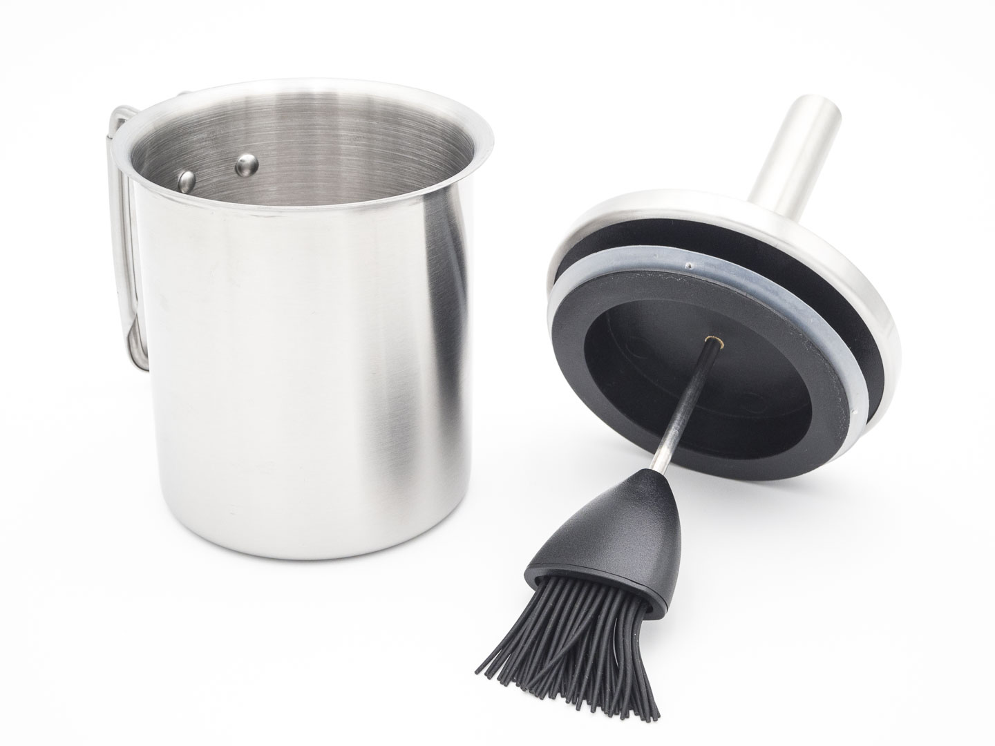 AllGrill Grillzubehör Marinier-Set Edelstahl Silikonpinsel 0,6L