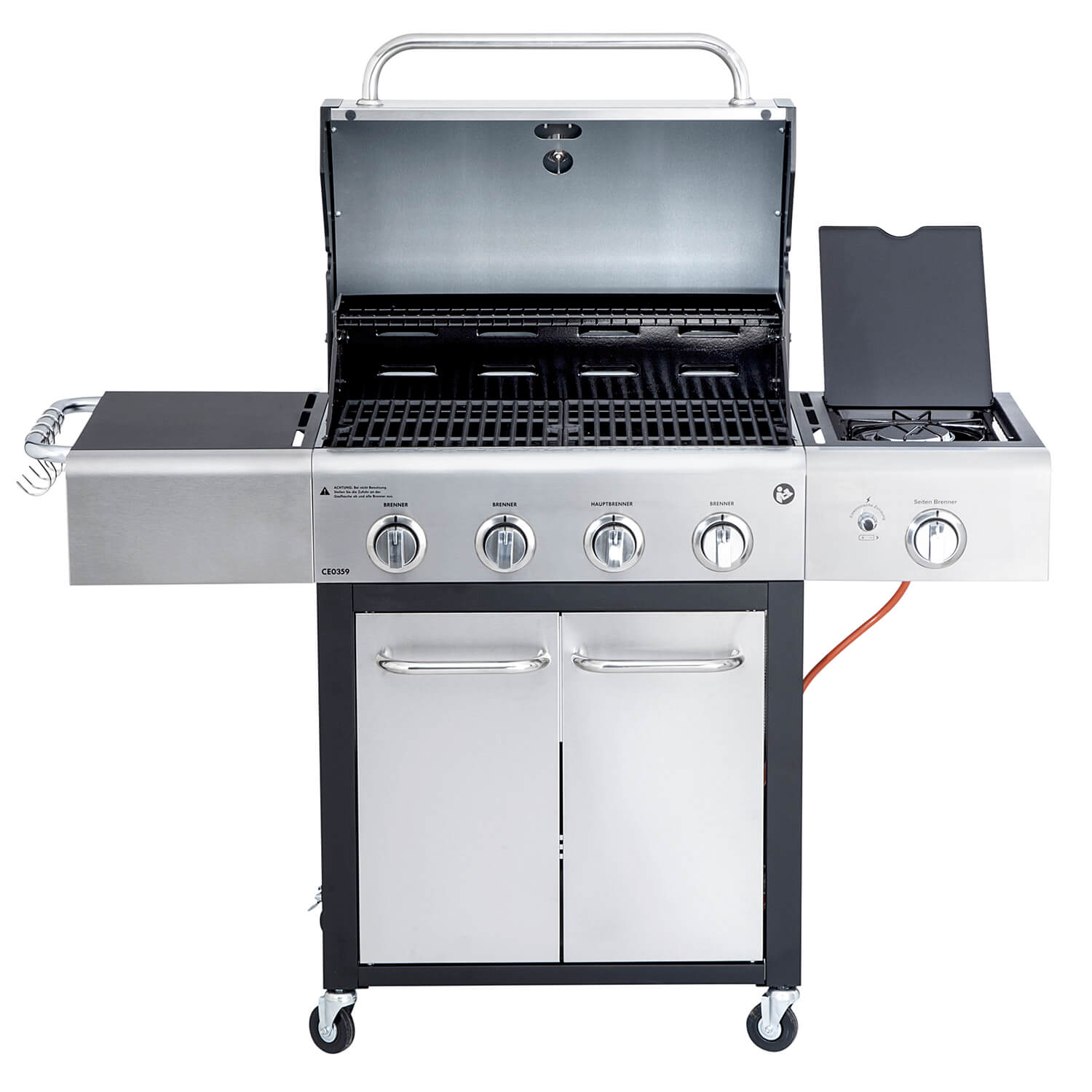 AllGrill Basic-Line Festival Gasgrill Edelstahl schwarz 15,5kW