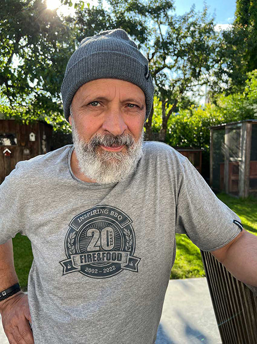 FIRE&FOOD 20 Years T-Shirt Herren Bio-Baumwolle Gr. L