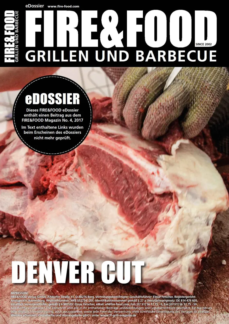 FIRE&FOOD eDossiers Denver Cut PDF 4 Seiten Soulfood Rezept