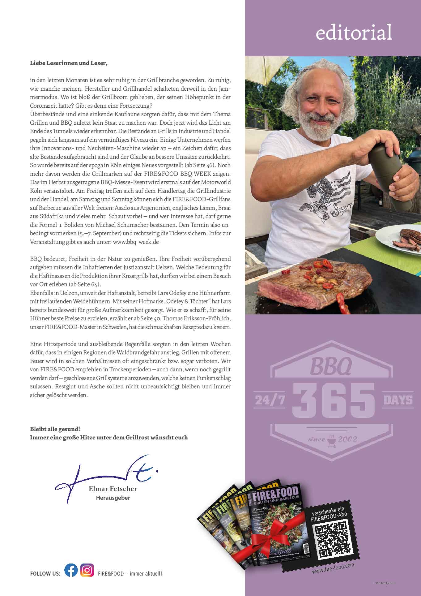 FIRE&FOOD 2025/03 Einzelausgabe Grillmagazin Printausgabe