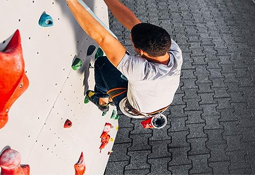 HPFloor Fall Protection Mats Gummiziegel Grau 45 mm