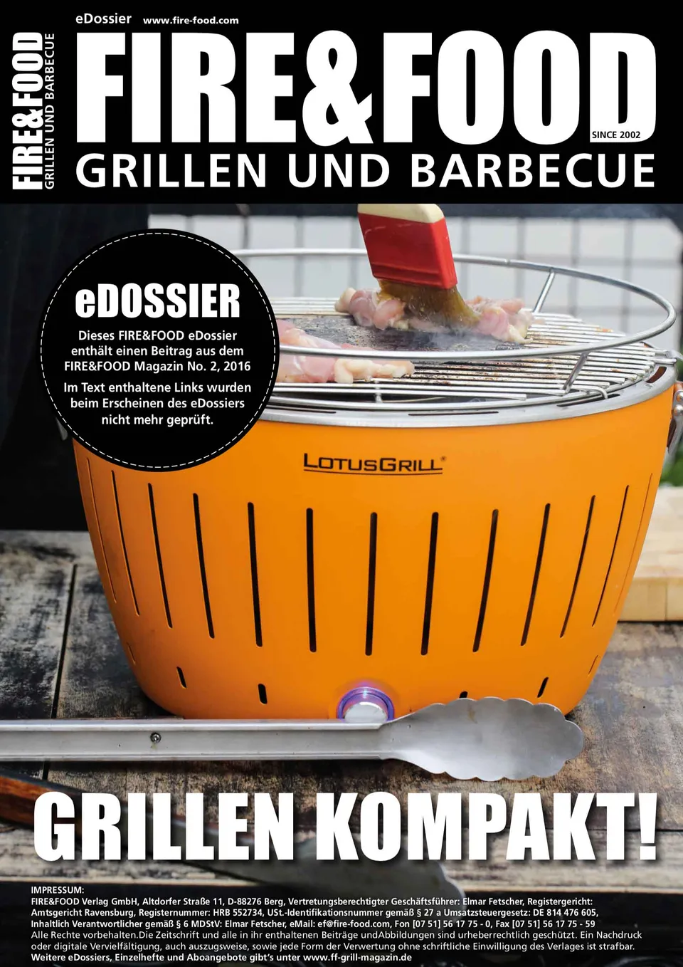 FIRE&FOOD eDossier Grillen kompakt PDF 8 Seiten Download