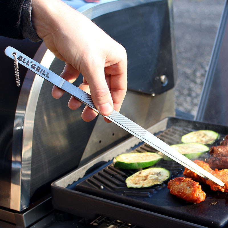 AllGrill Grillzubehör Edelstahl-Pinzette 35cm Grillzange