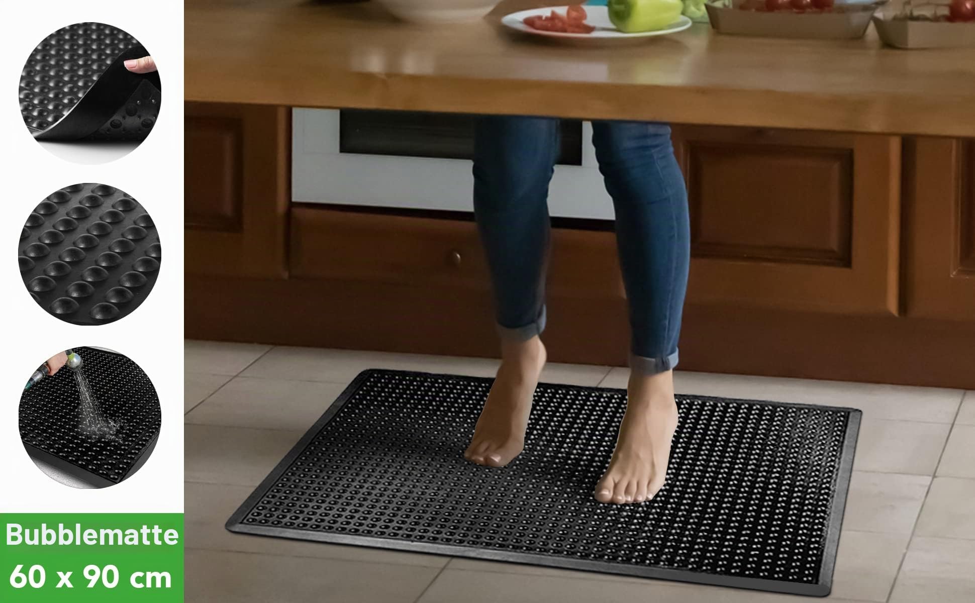 HPFloor Workplace Mats Arbeitsplatzmatte 120x90 Gummi Waben