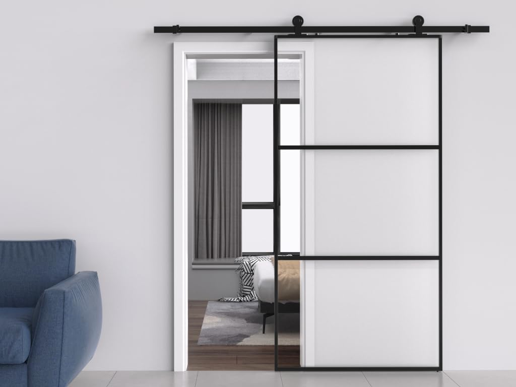 HPFloor Sliding Glass Doors Schiebetür 90x205 Klarglas