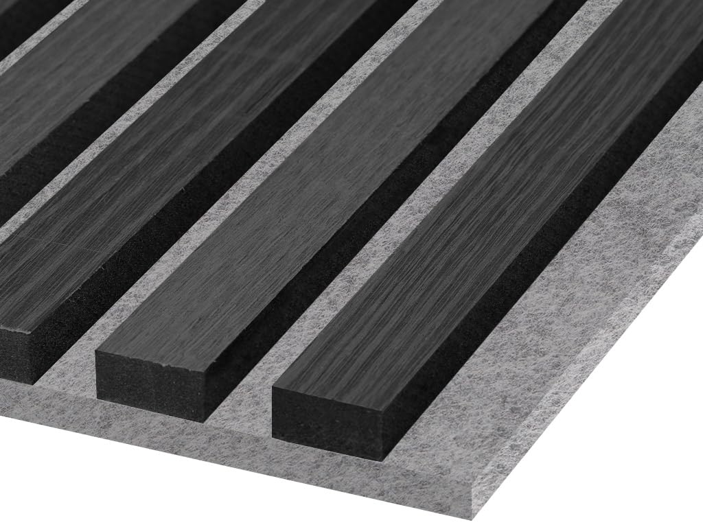 HPFloor Acoustic Panels Akustikpaneele Black Oak 240x60 Filz Grau