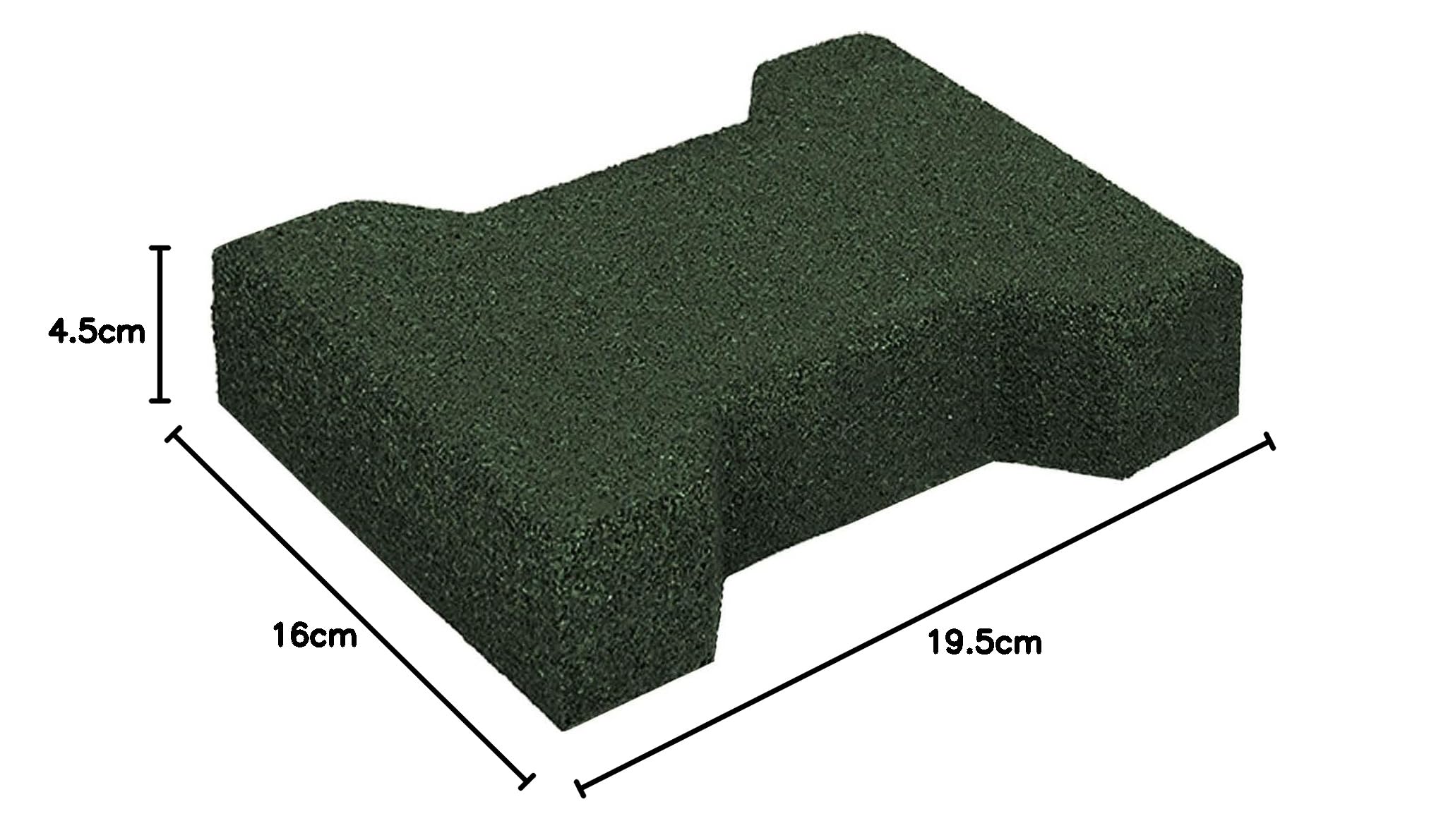 HPFloor Fall Protection Mats Gummiziegel Grün 45 mm
