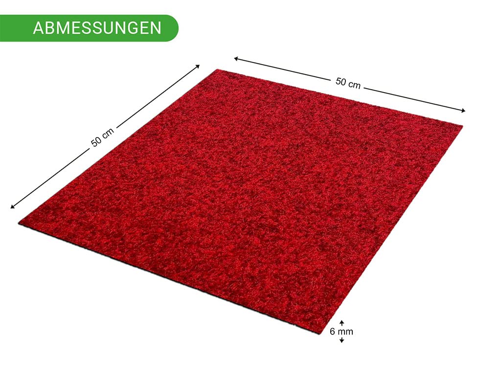 HPFloor Carpet Tiles Teppichfliese Malta Rot 50x50cm Nadelfilz