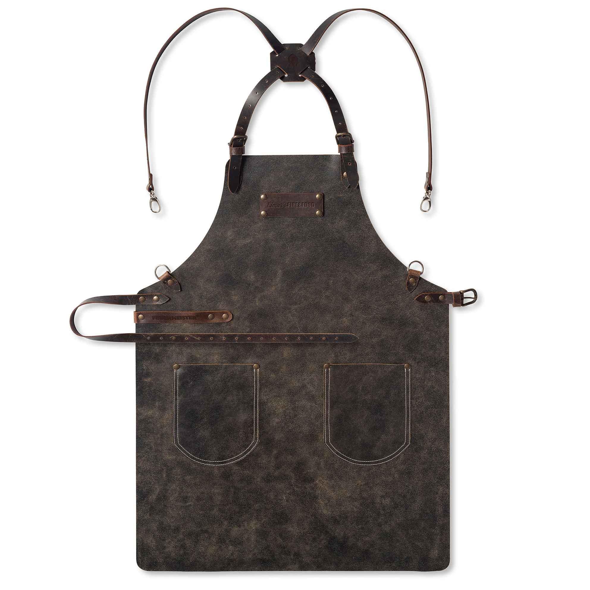 FIRE&FOOD Zubehör Premium Lederschürze Nappaleder 85 cm anthrazit