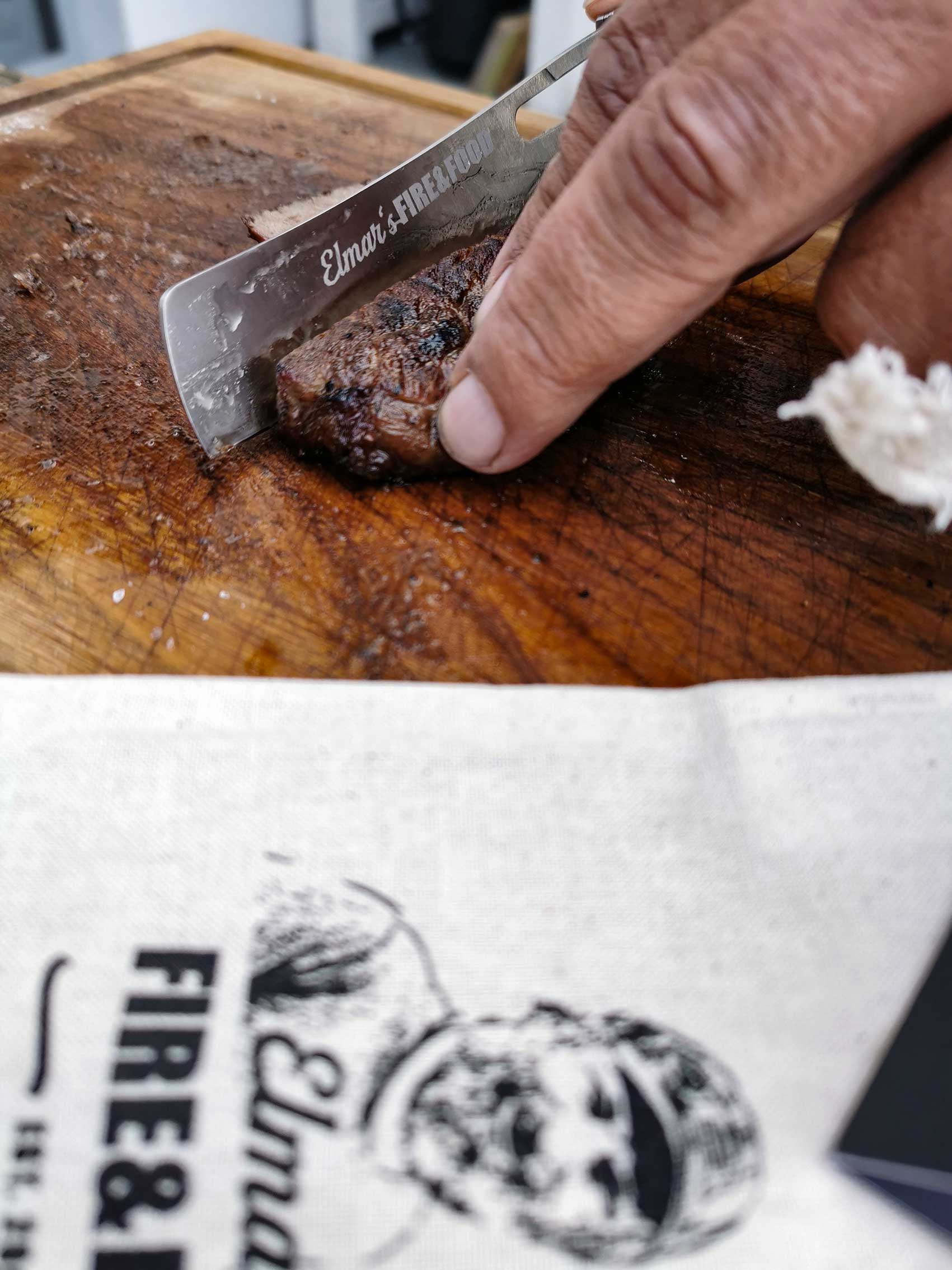 Elmar's Grillmesser BBQ Taschenmesser 12 cm Tagayasan-Holz