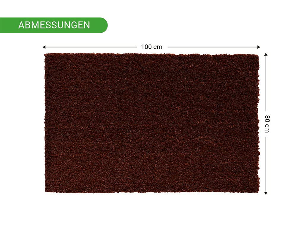 HPFloor Kokosmatte Fußmatte 100x80 cm braun 2,4 cm hoch