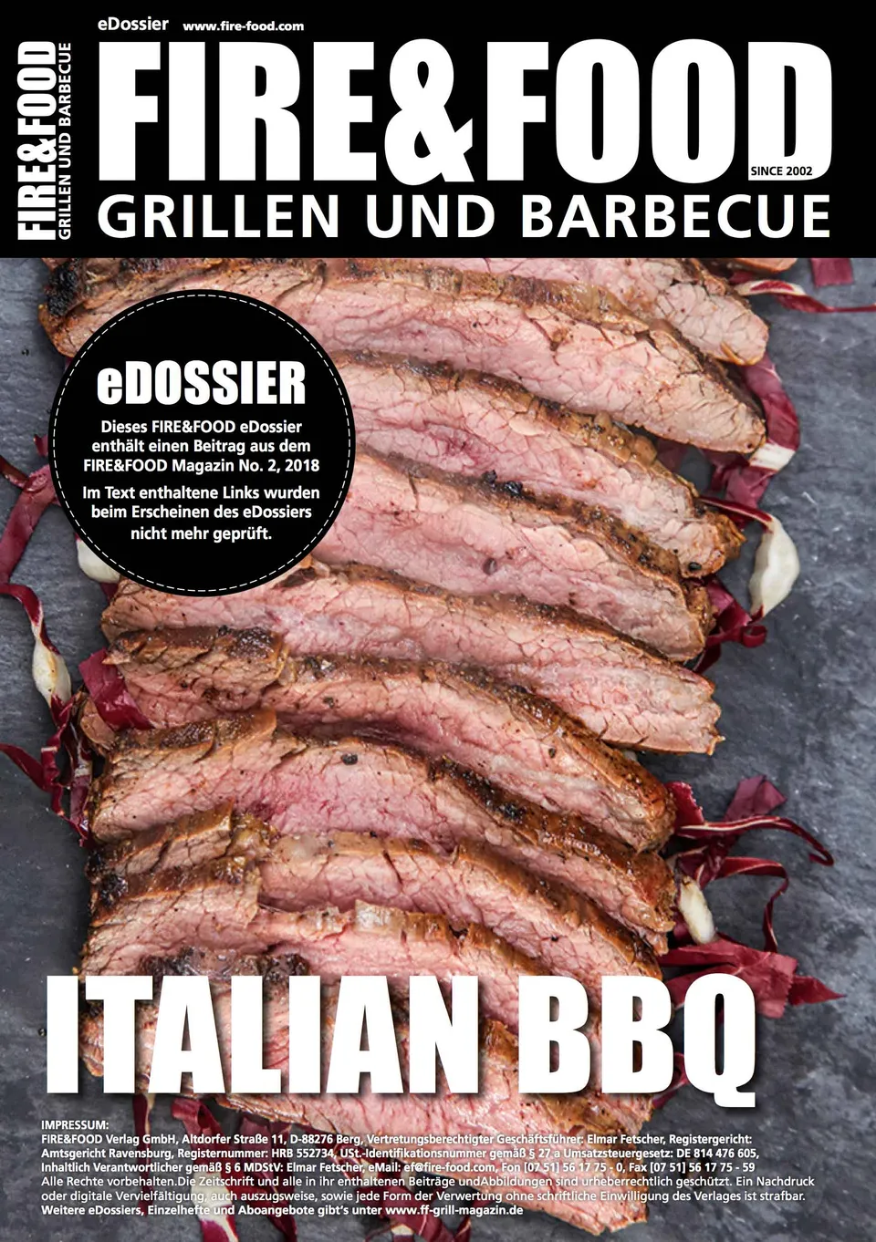 FIRE&FOOD eDossiers Italian BBQ PDF 7 Seiten Grillrezepte