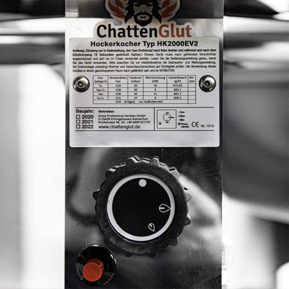 ChattenGlut Hockerkocher HK2000EV2 11kW Edelstahl
