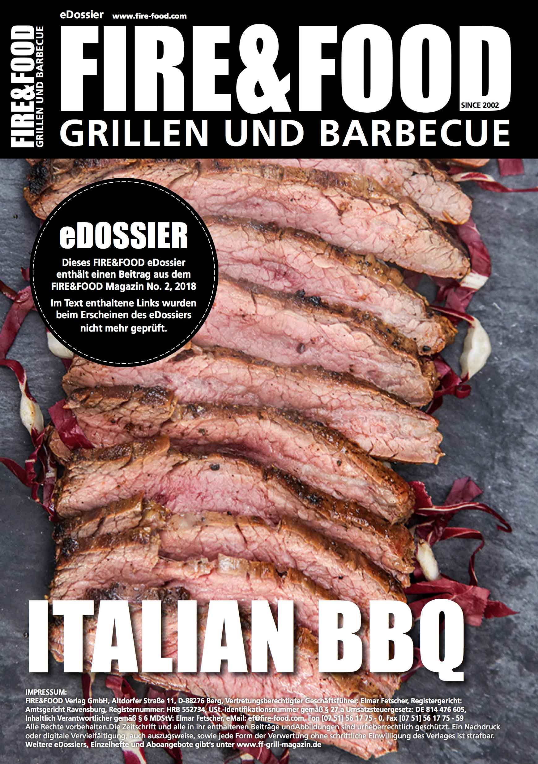 FIRE&FOOD eDossiers Italian BBQ PDF 7 Seiten Grillrezepte