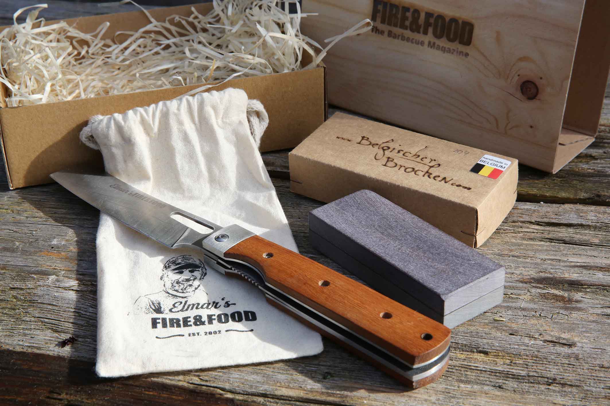 Elmar's FIRE&FOOD Schleif-Schneid-Duo Messerset Geschenk