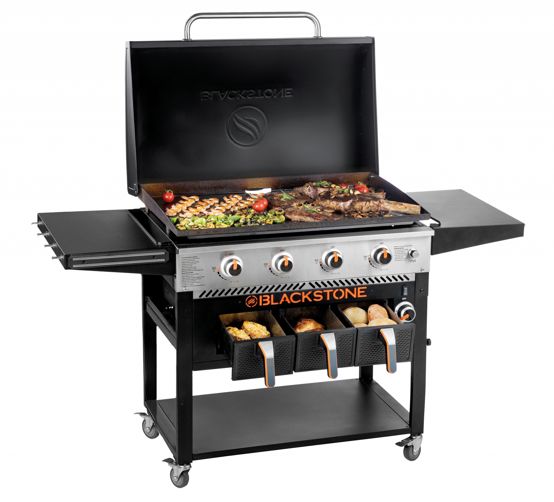 Blackstone 36 Griddle Grillstation Airfryer Gasgrill 4 Zonen