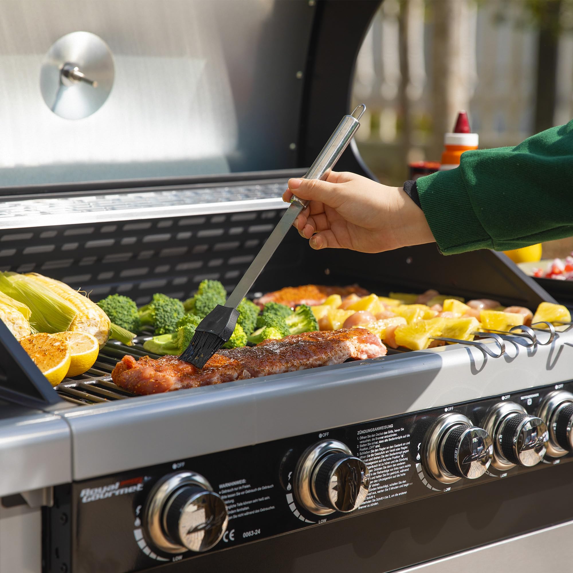 Royal Gourmet Gasgrill 4+1 Brenner Silber 14,5 kW