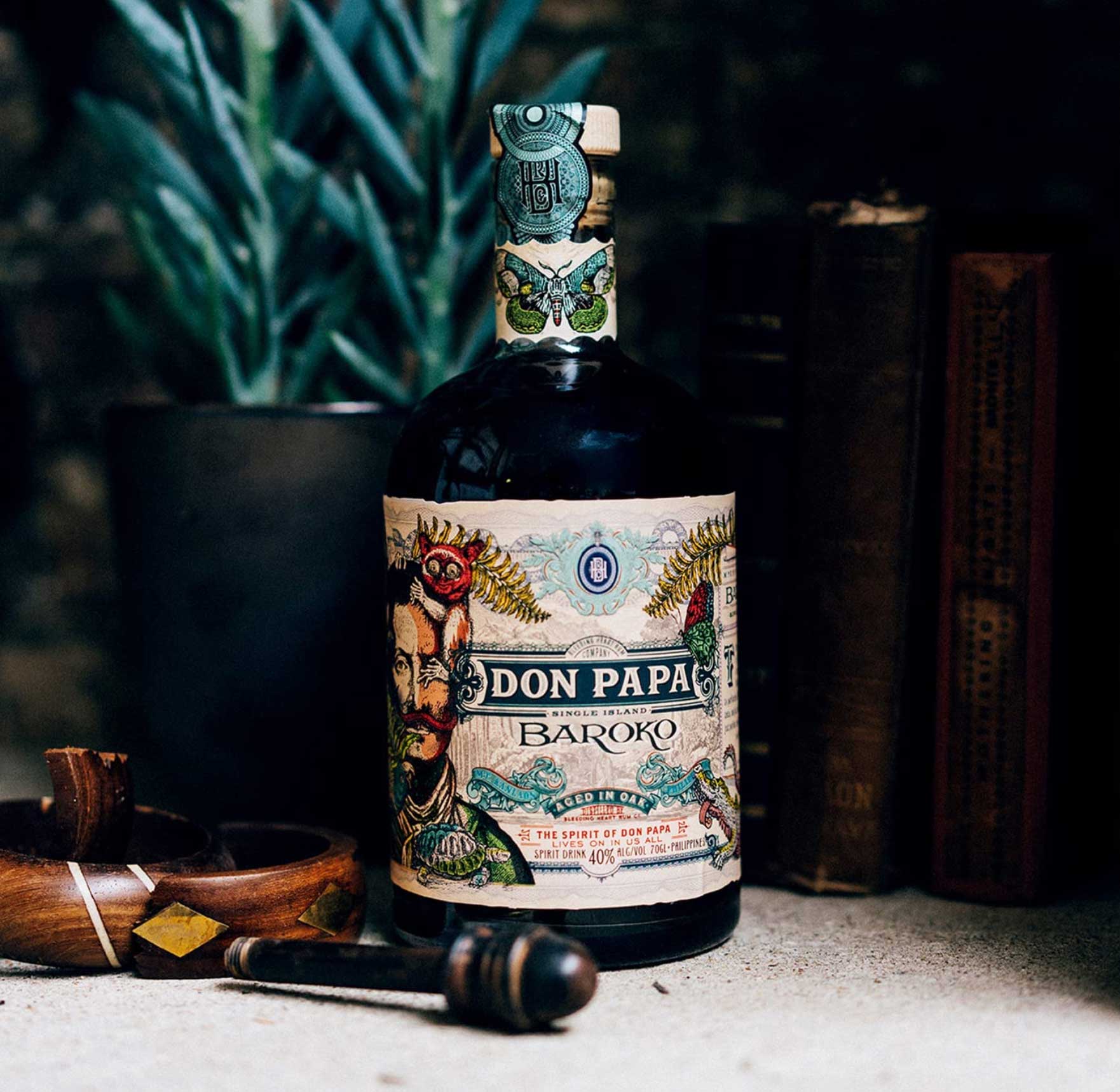 Don Papa Baroko Rum 0,7 l 40% Vol Flasche Vanille-Honig