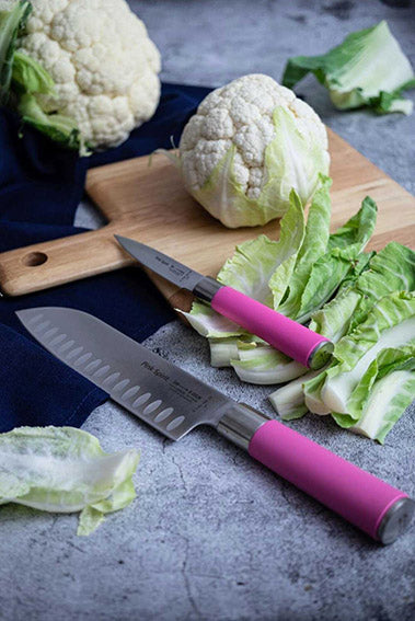 Dick Pink Spirit Santoku 18 cm Kullenschliff rostfrei