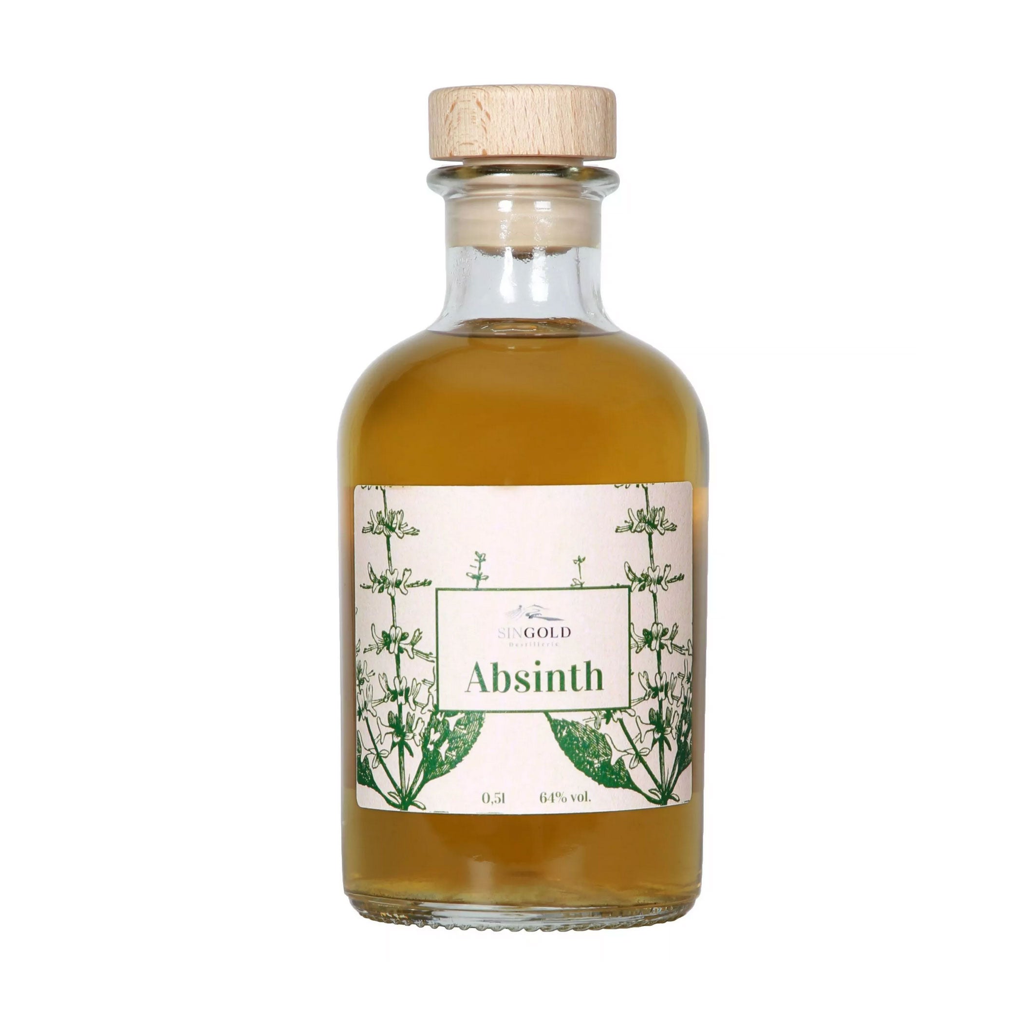 SinGold Absinth 0,5l 64% Vol. Anis Wermut Flasche