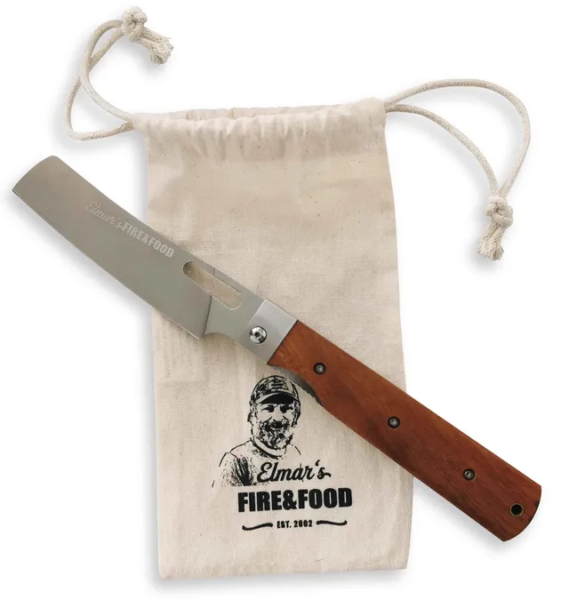 Elmar's Grillmesser BBQ Taschenmesser 12 cm Tagayasan-Holz