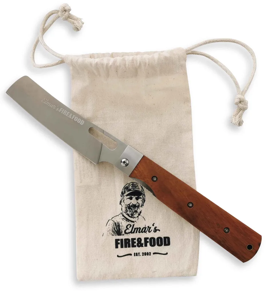 Elmar's Grillmesser BBQ Taschenmesser 12 cm Tagayasan-Holz