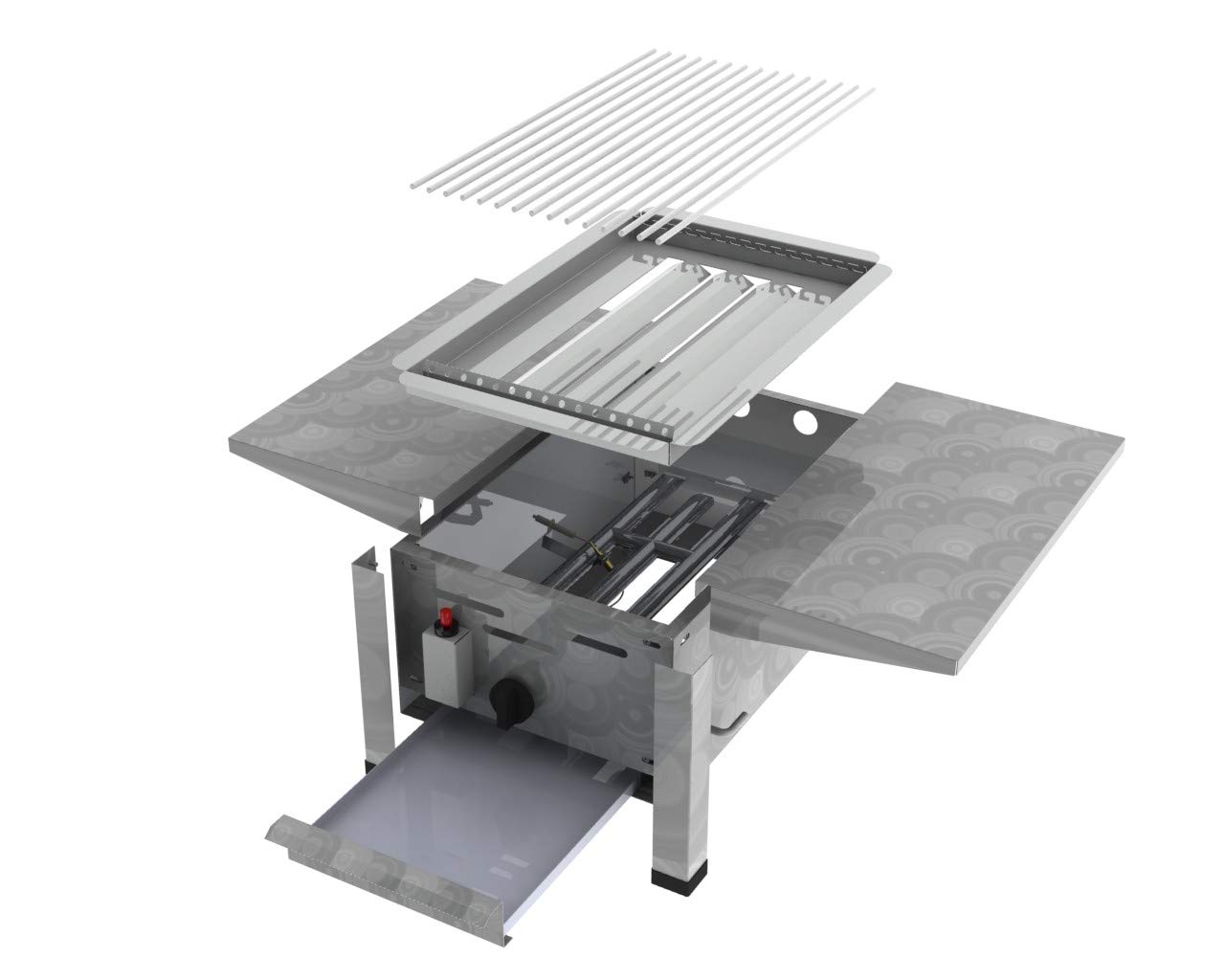 ChattenGlut Gasbräter 1-flammig 3,6 kW Edelstahlstäbe Ablagen