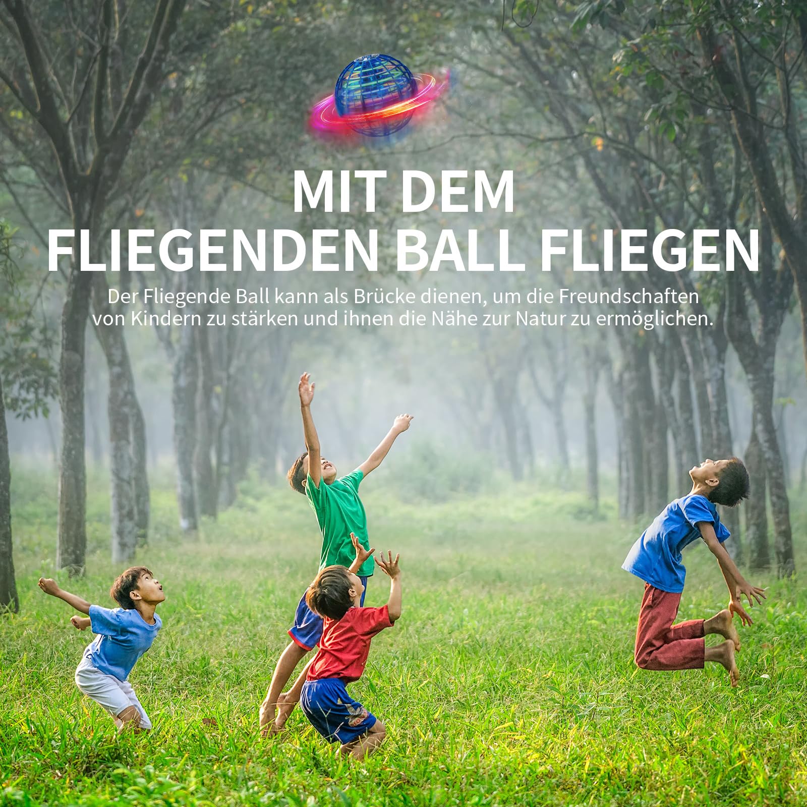 Ivtivfu Flying Orb Ball Fliegender Ball Rosa mit LED