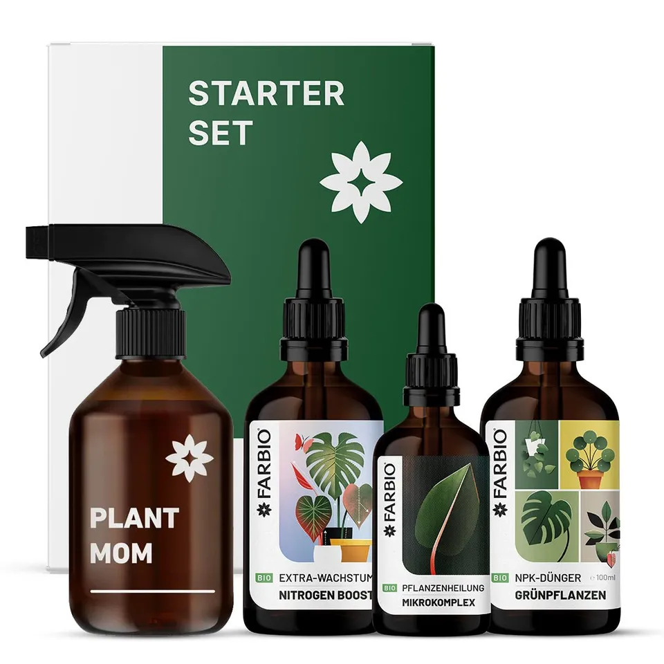 FARBIO Starter-Set Flüssigdünger 3x + Glassprühflasche