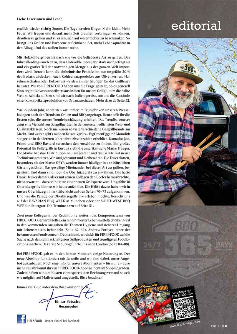 FIRE&FOOD 2019/01 Grillmagazin Print Digital 100 Seiten