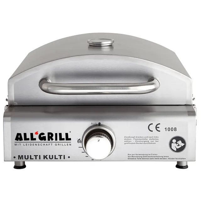 AllGrill MULTI-KULTI Gasgrill Edelstahl mit Zündsicherung Backhaube