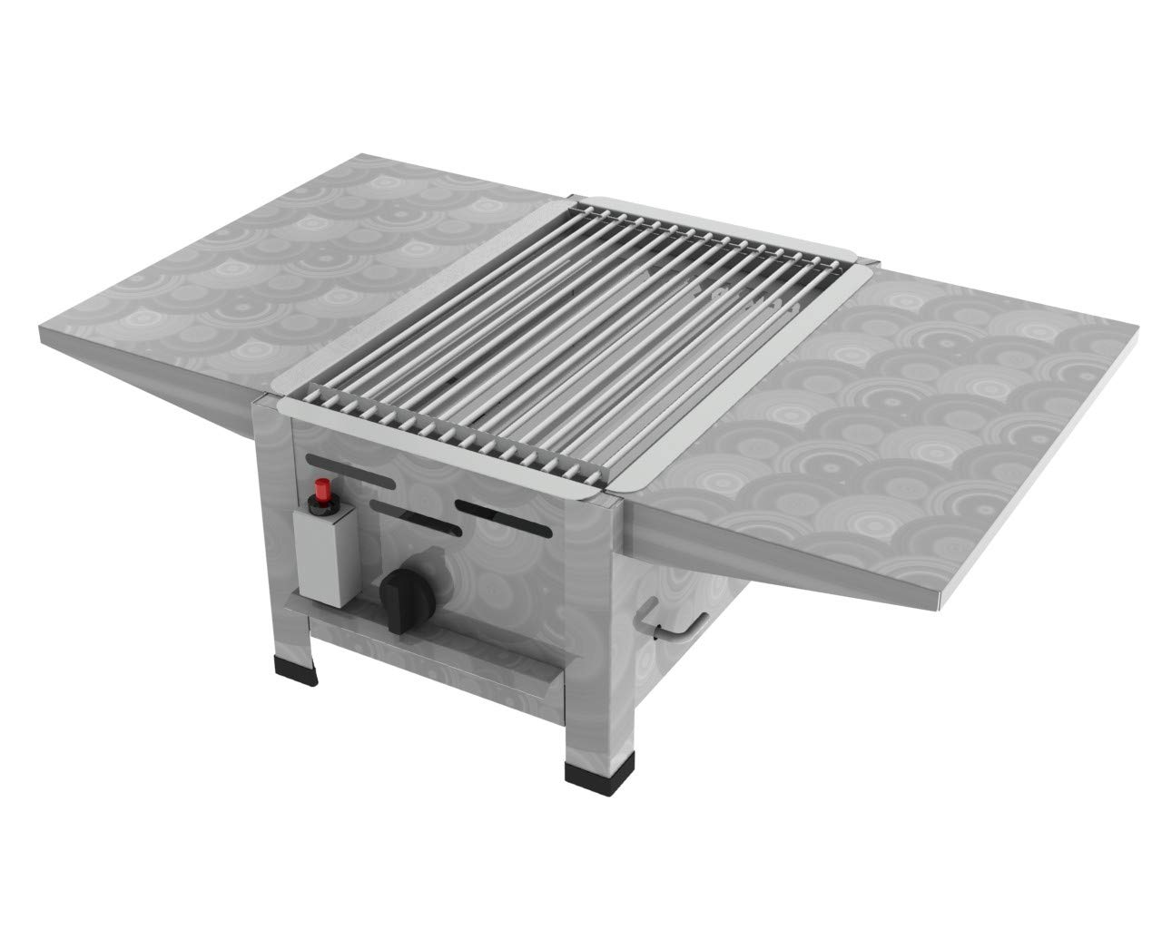 ChattenGlut Gasbräter 1-flammig 3,6 kW Edelstahlstäbe Ablagen