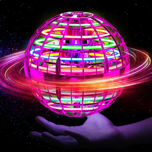 Ivtivfu Flying Orb Ball Fliegender Ball Rosa mit LED