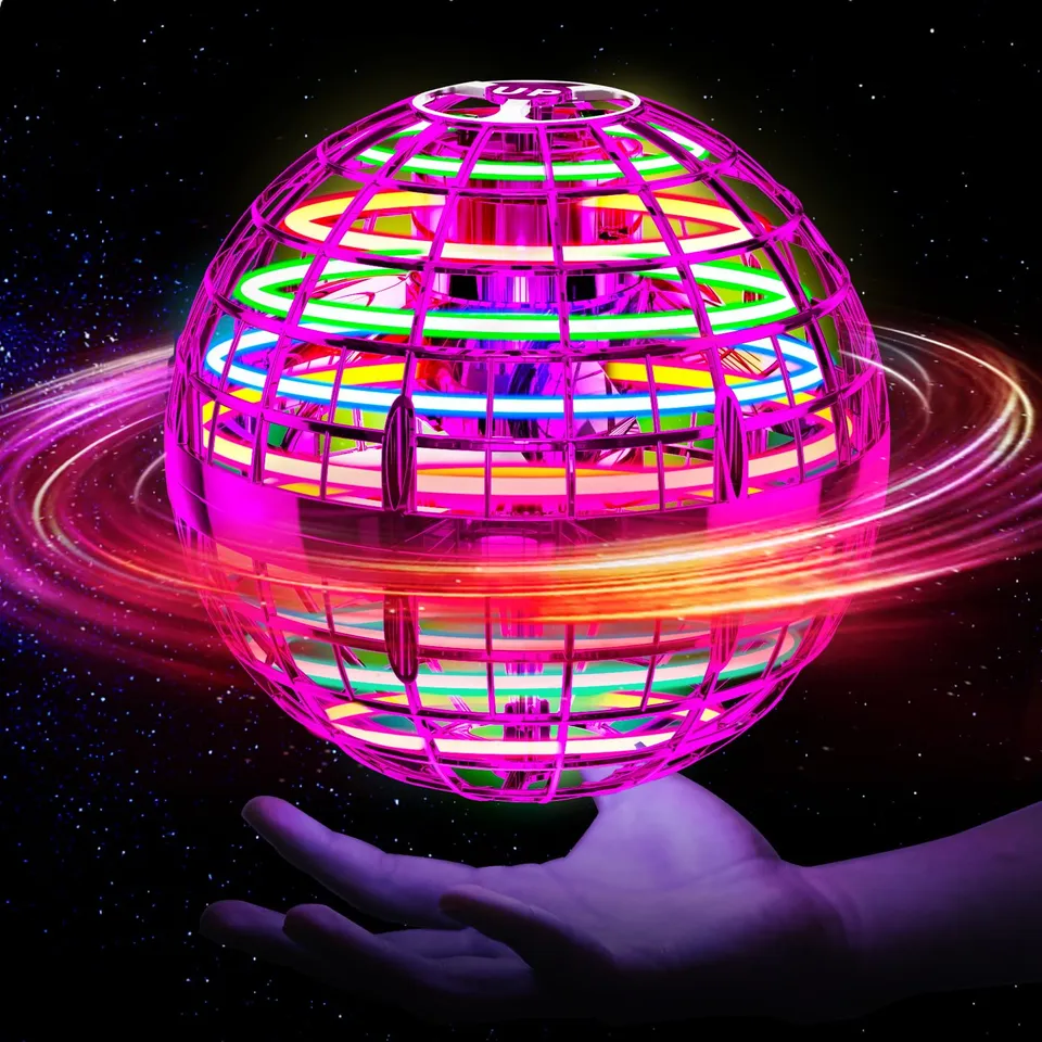 Ivtivfu Flying Orb Ball Fliegender Ball Rosa mit LED