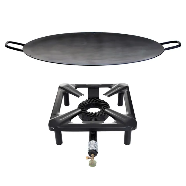 AllGrill Hockerkocher-Set klein Eisen-Wok Ø 50 cm 4 kW
