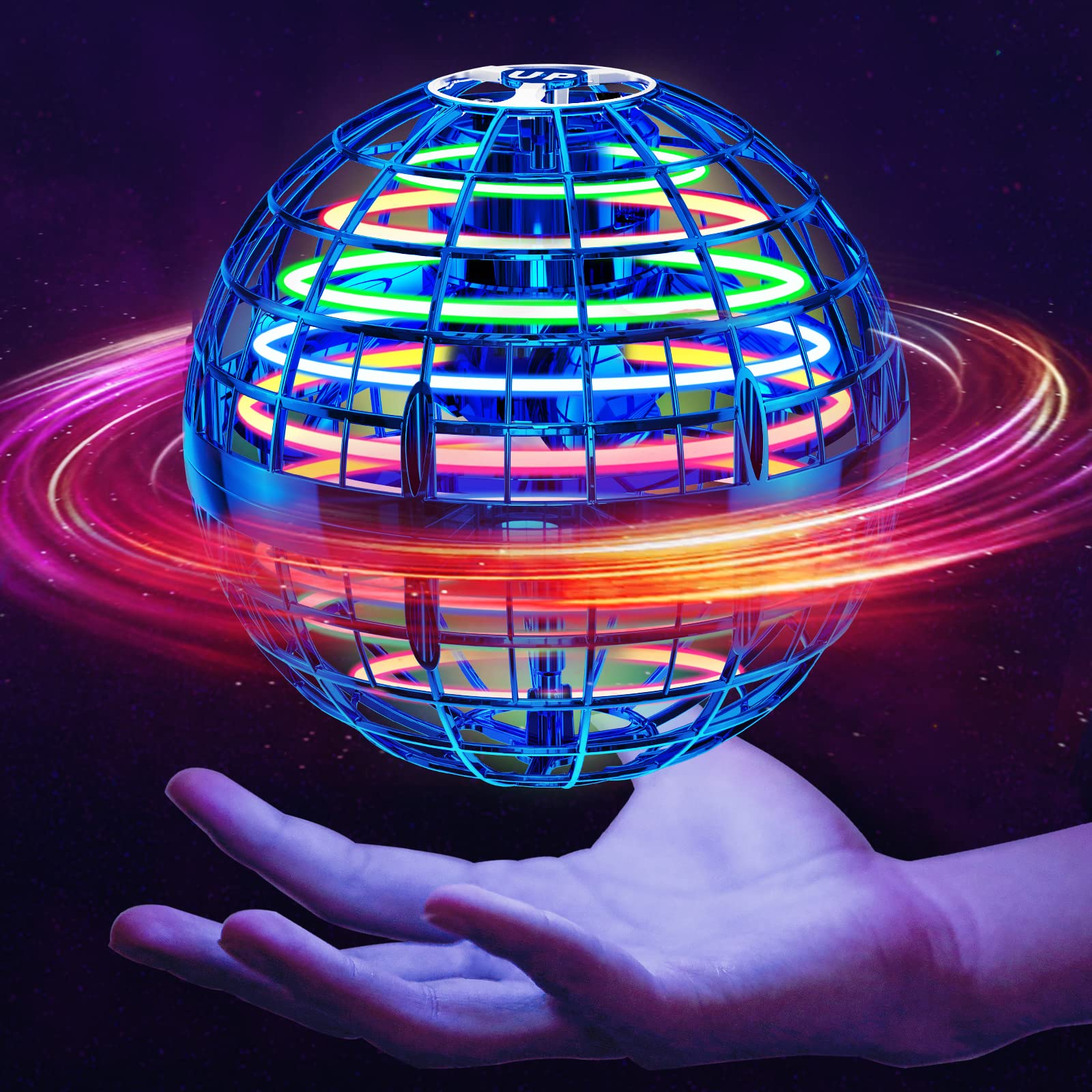 Ivtivfu Flying Orb Ball Fliegender Ball Rosa mit LED
