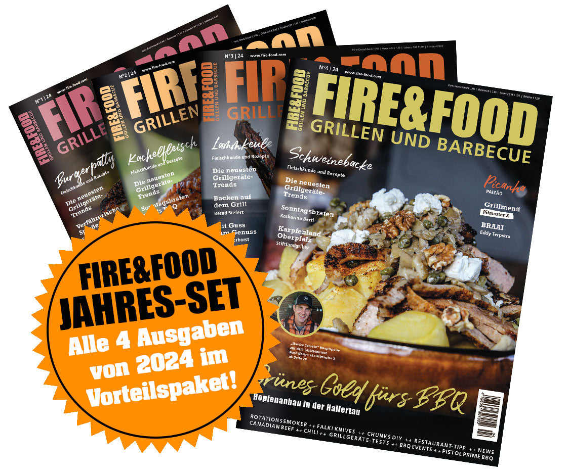 FIRE&FOOD Jahresset 2024 Grillmagazin Print 4 Hefte