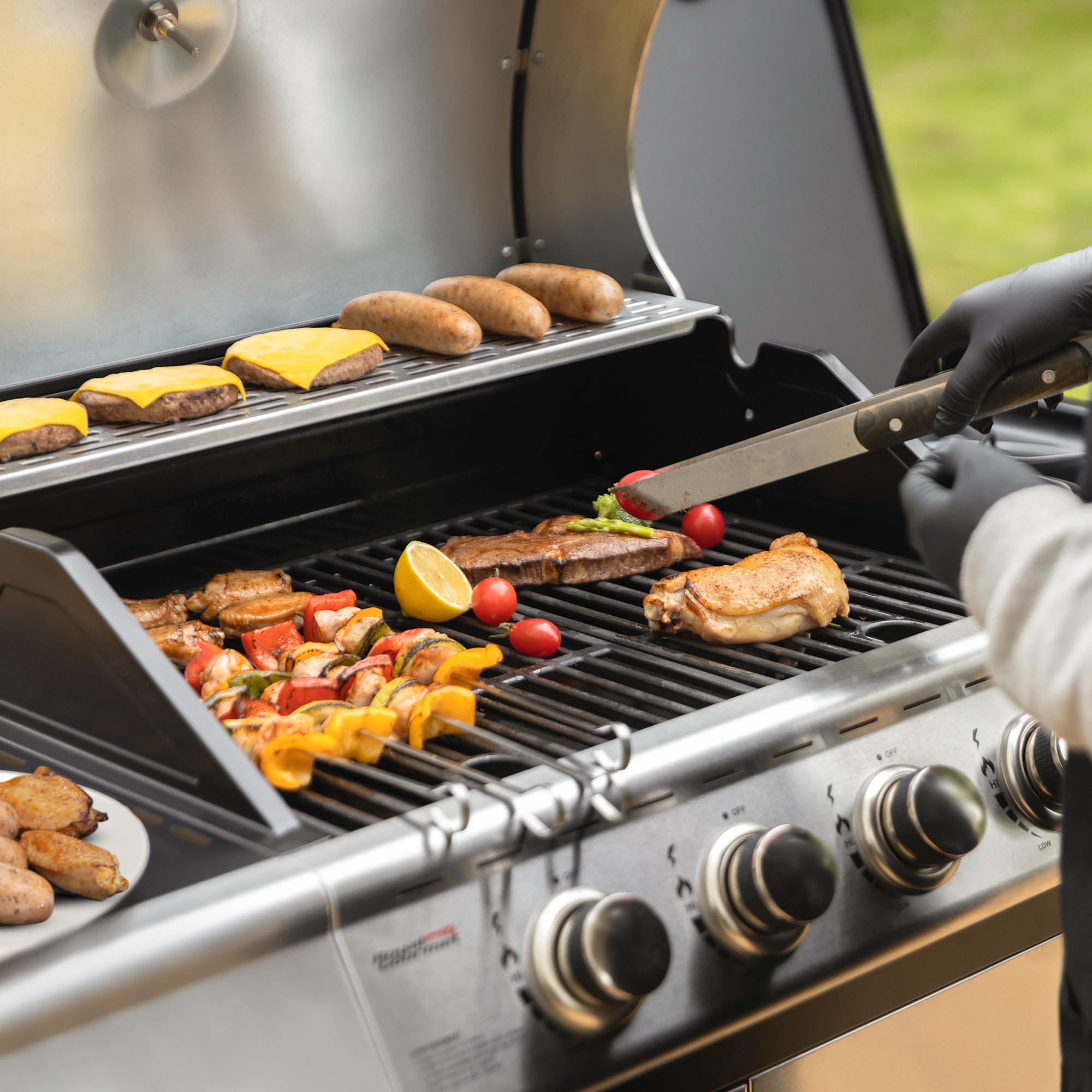 Royal Gourmet 4+1 Brenner Gasgrill Schwarz 14,5 kW mit Seitenkocher