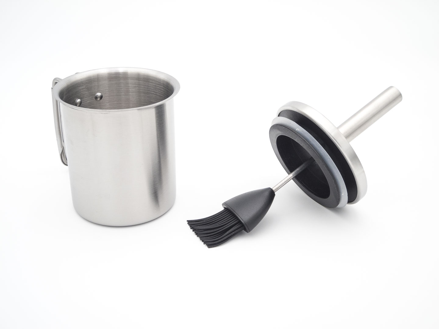 AllGrill Grillzubehör Marinier-Set Edelstahl Silikonpinsel 0,6L