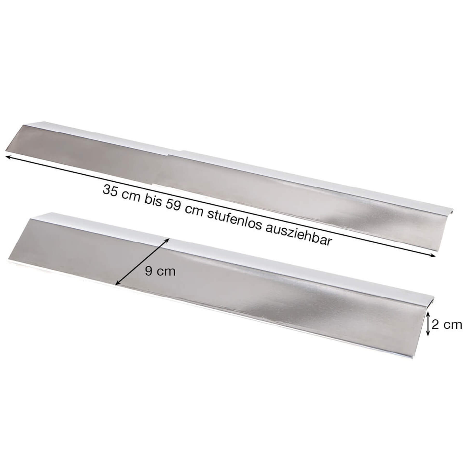 AllGrill Flammblech schmal Edelstahl 35-60 cm