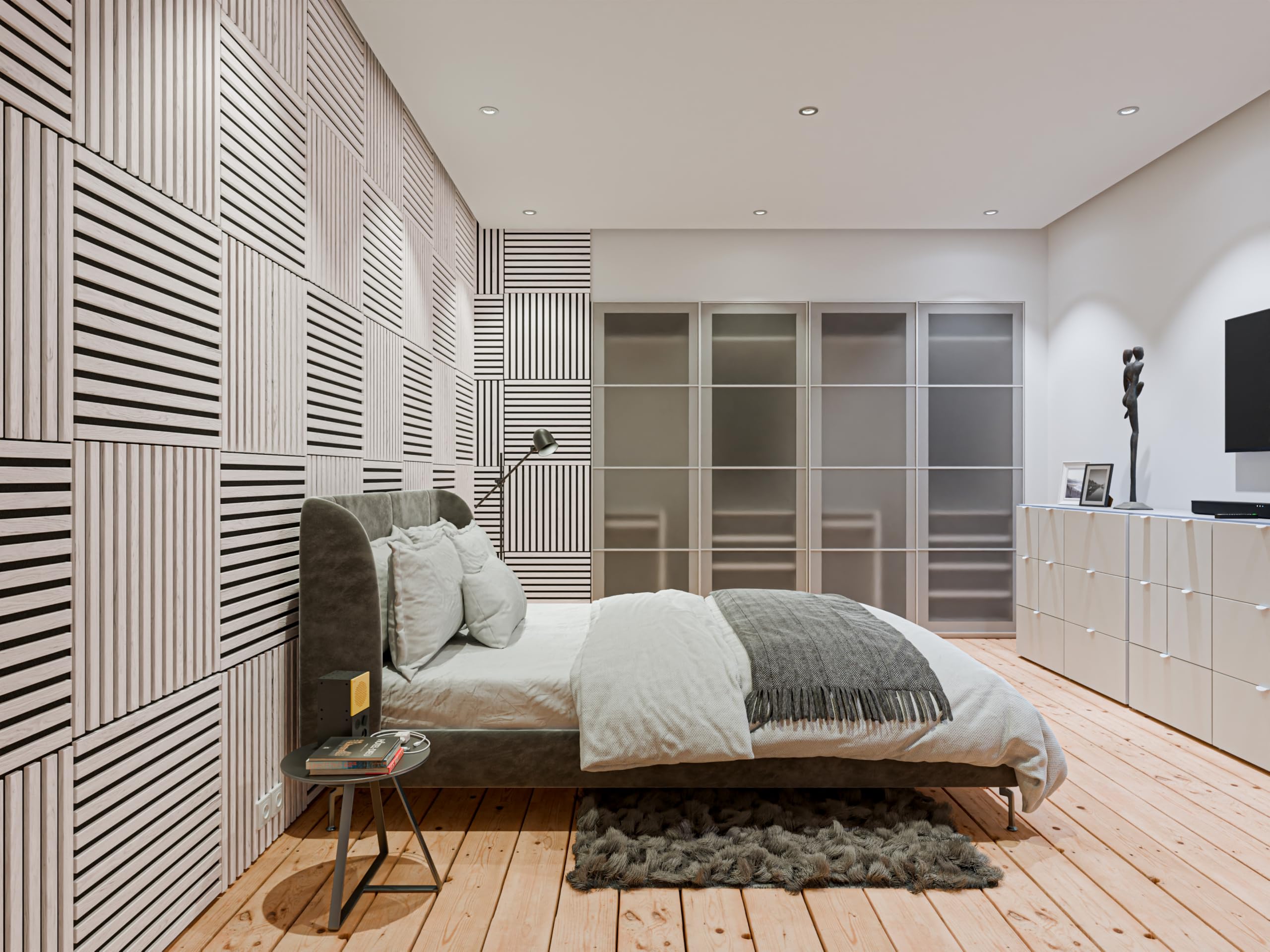 HPFloor Acoustic Panels 60x60 Grey Oak 4er-Set 21mm