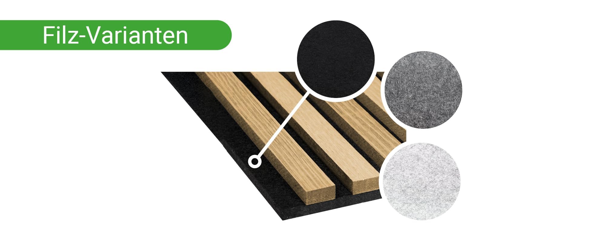 HPFloor Acoustic Panels Akustikpaneele Black Oak 240x60 Filz Schwarz