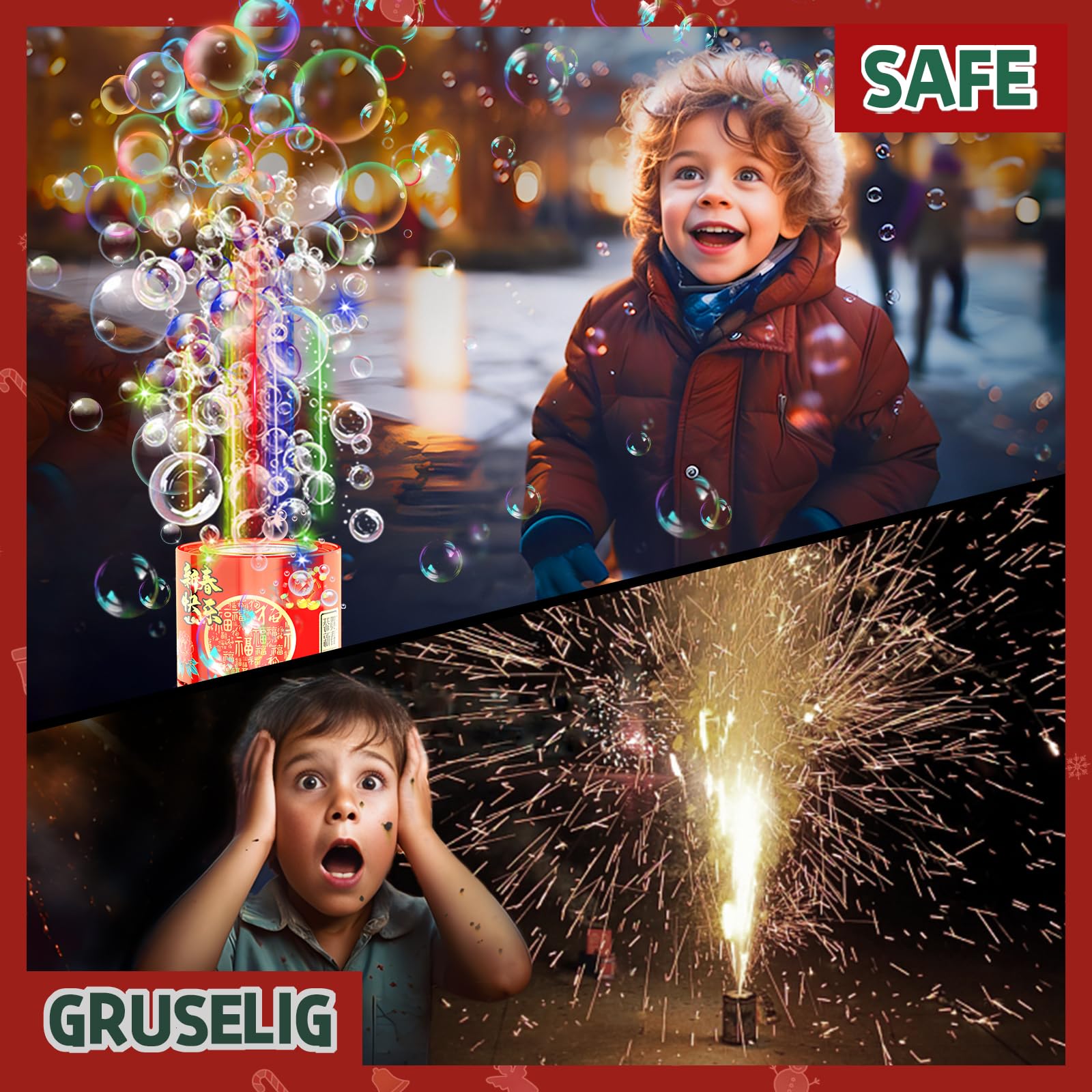 Ivtivfu Fireworks Seifenblasenmaschine 13 Löcher LED