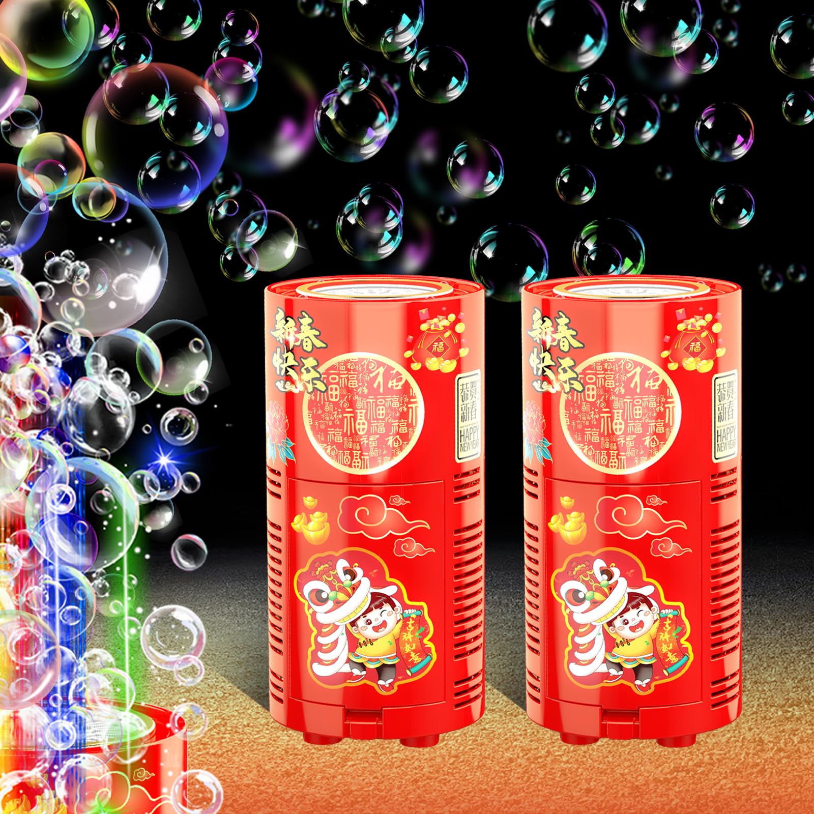 Ivtivfu Fireworks Seifenblasenmaschine 13 Löcher LED