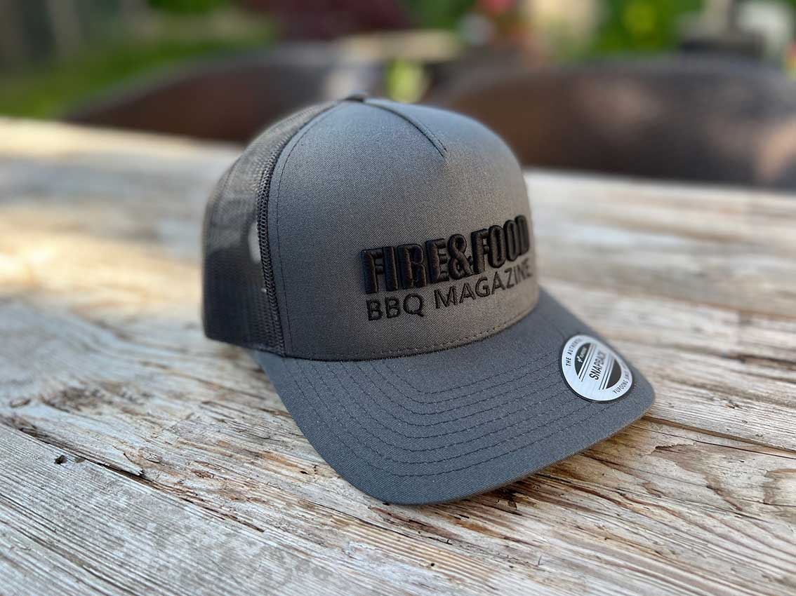 FIRE&FOOD Snapback Cap grau 5-Panel Onesize