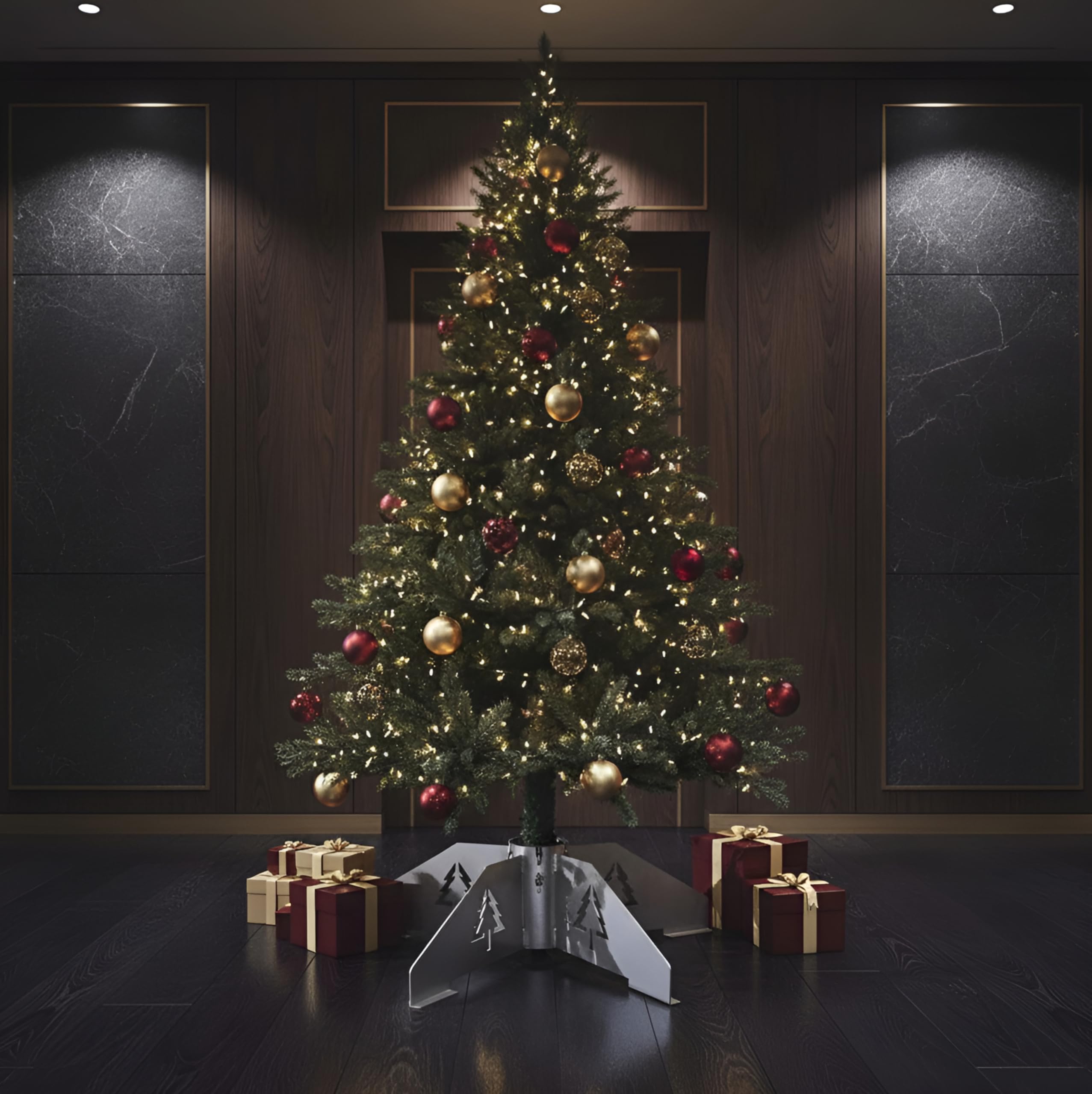 ChattenGlut Christbaumständer Edelstahl 721mm Designer