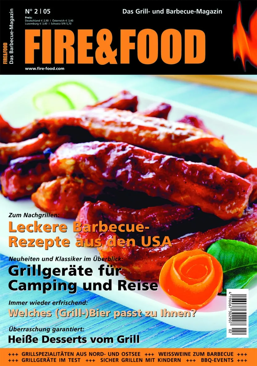 FIRE&FOOD 2005/02 Einzelausgabe Grillmagazin Digitalausgabe Seafood BBQ