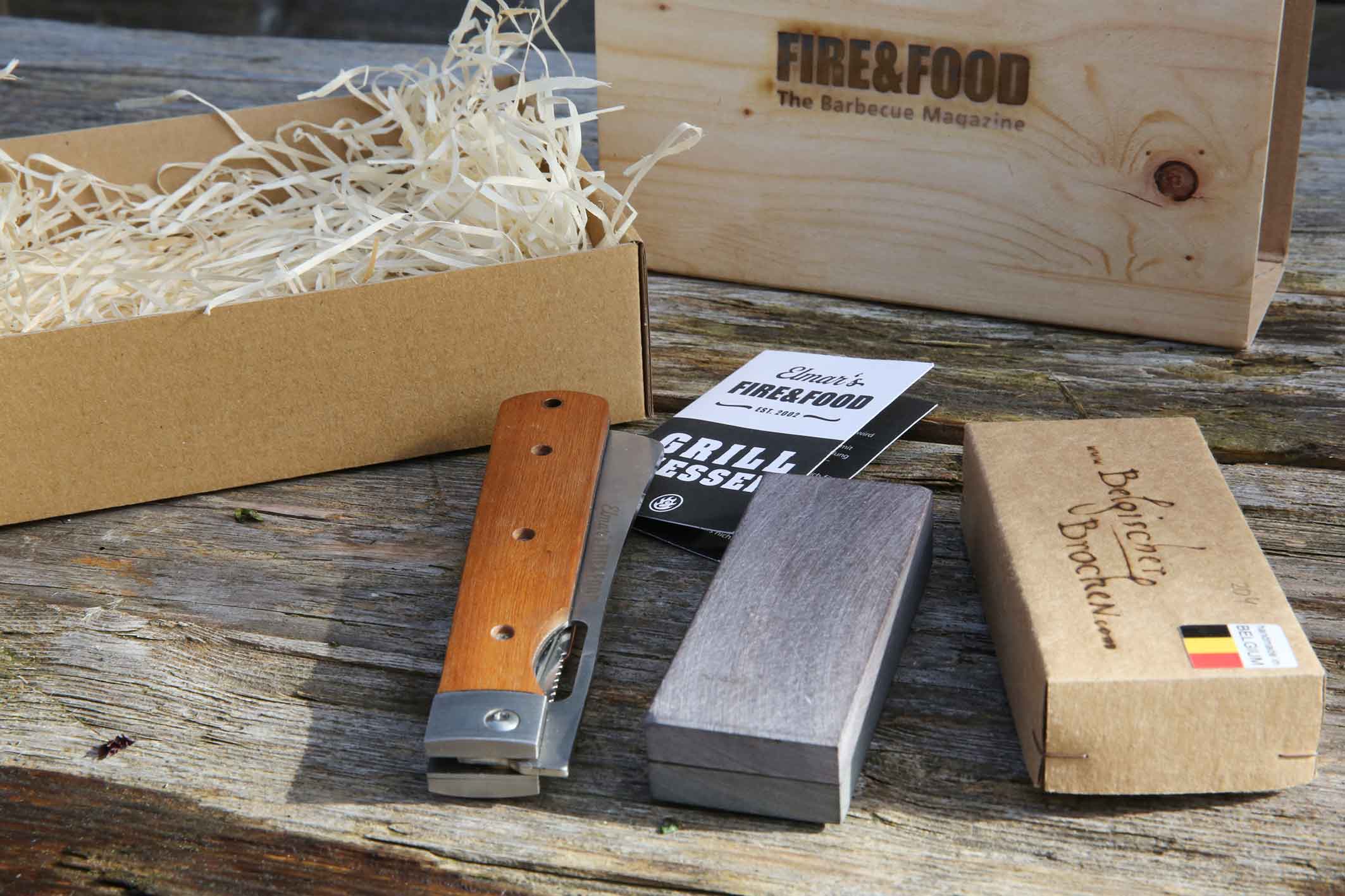 Elmar's FIRE&FOOD Schleif-Schneid-Duo Messerset Geschenk